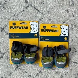 Ruffwear Polar Trex Winter Dog Boots Green Gray Blue Two Pairs 4 Boots